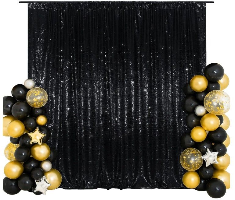 Black sequin backdrop wall