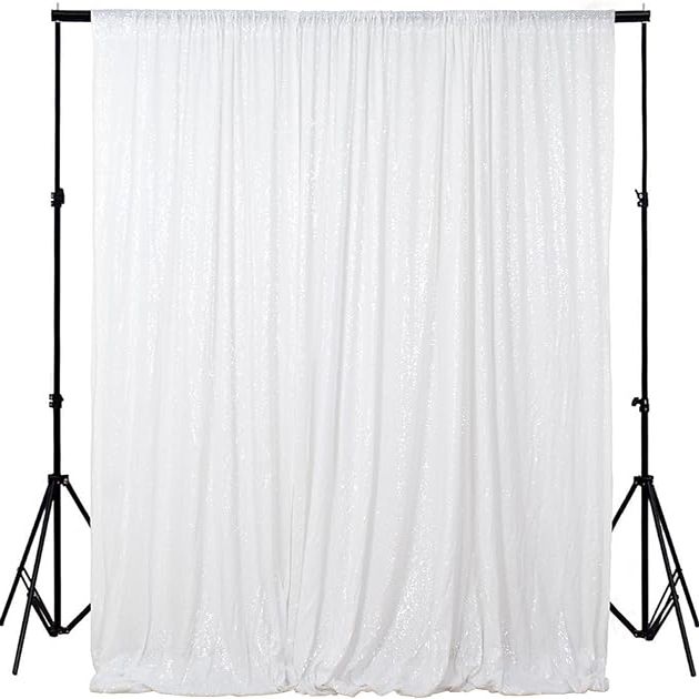 White sequin backdrop wall