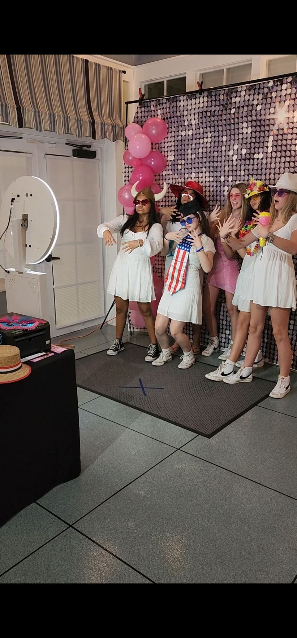 Selfie station party at a quinceañera celebration