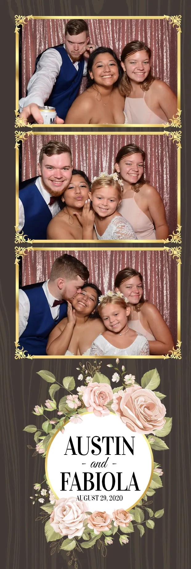 Printed DSLR photo strip from Austin and Fabi's wedding