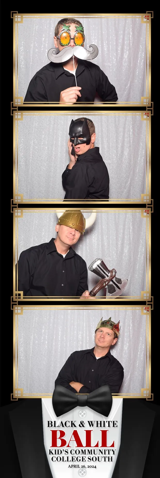 Printed DSLR photo strip from the Black and White Ball