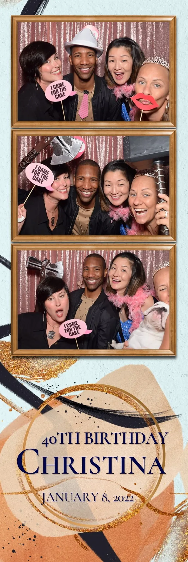 Printed DSLR photo strip from Christina's 40th birthday party