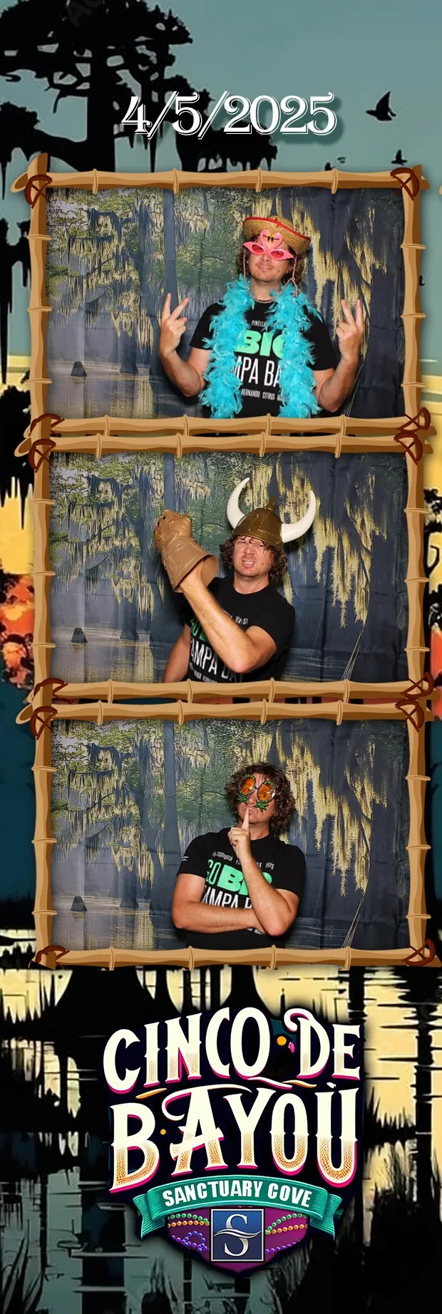 Printed DSLR photo strip from the Cinco de Bayou party