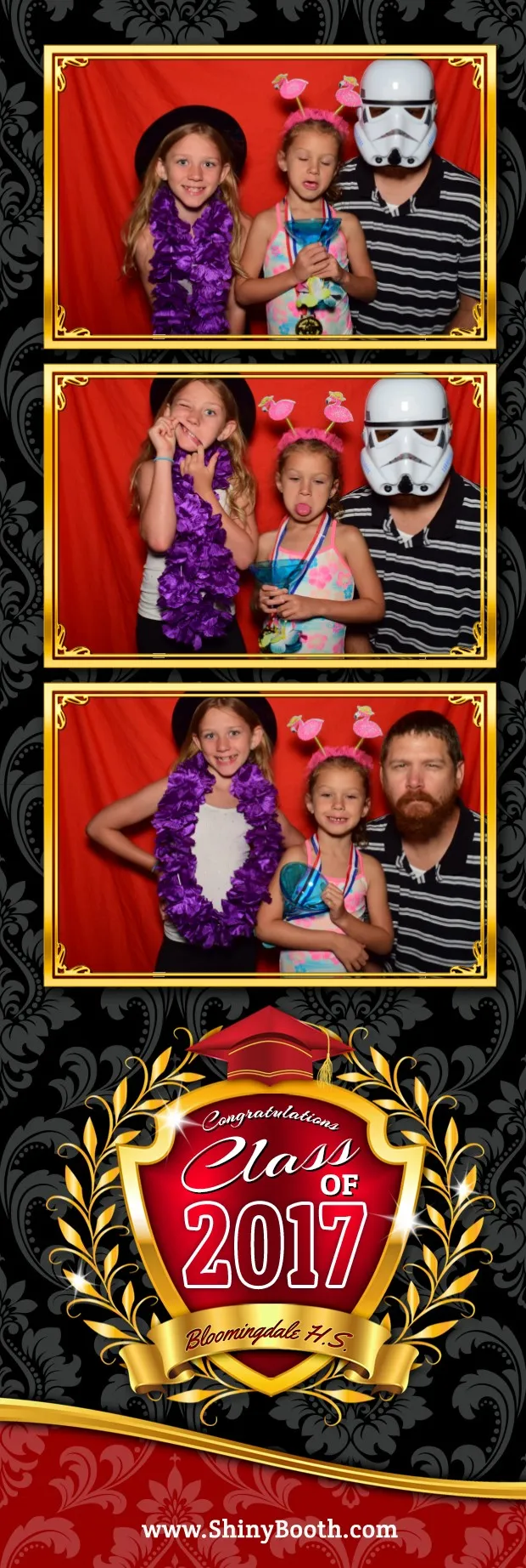 Printed DSLR photo strip from a Class of 2017 graduation party