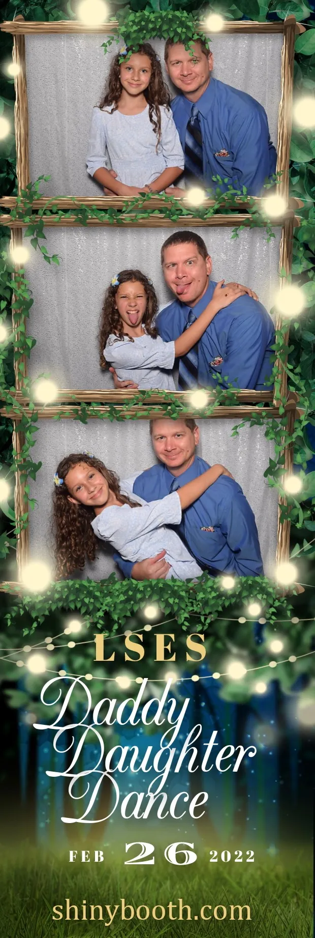 Printed DSLR photo strip from the Lithia Springs Elementary School daddy-daughter dance