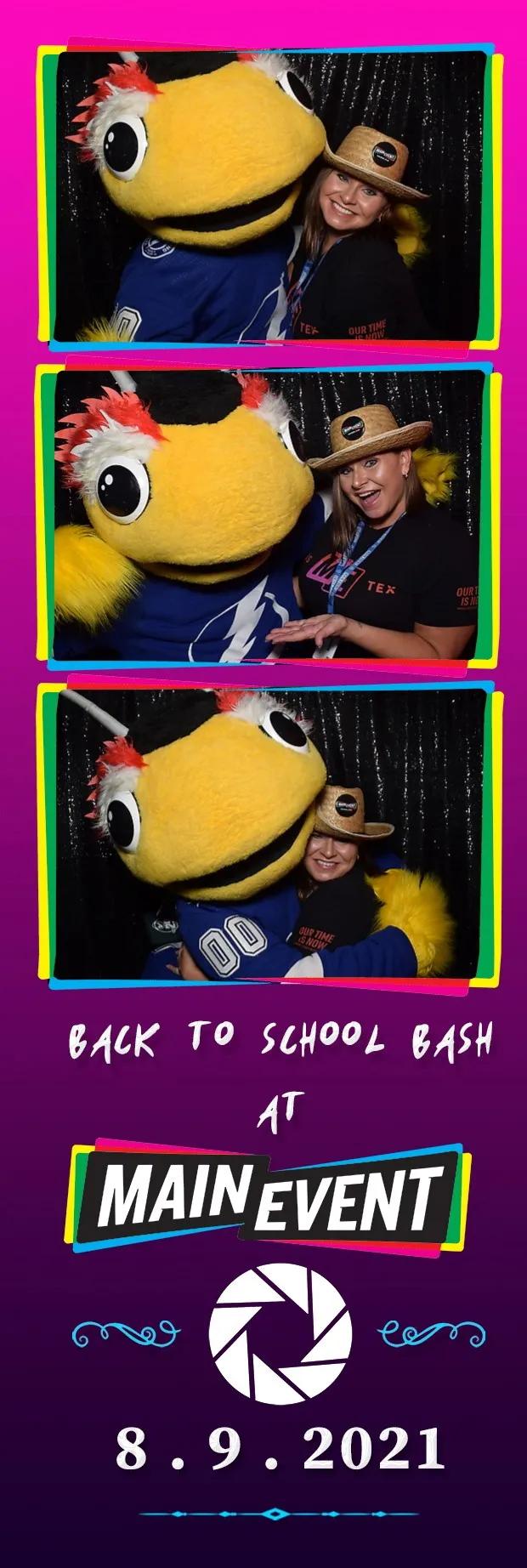 Printed DSLR photo strip from a Main Event party