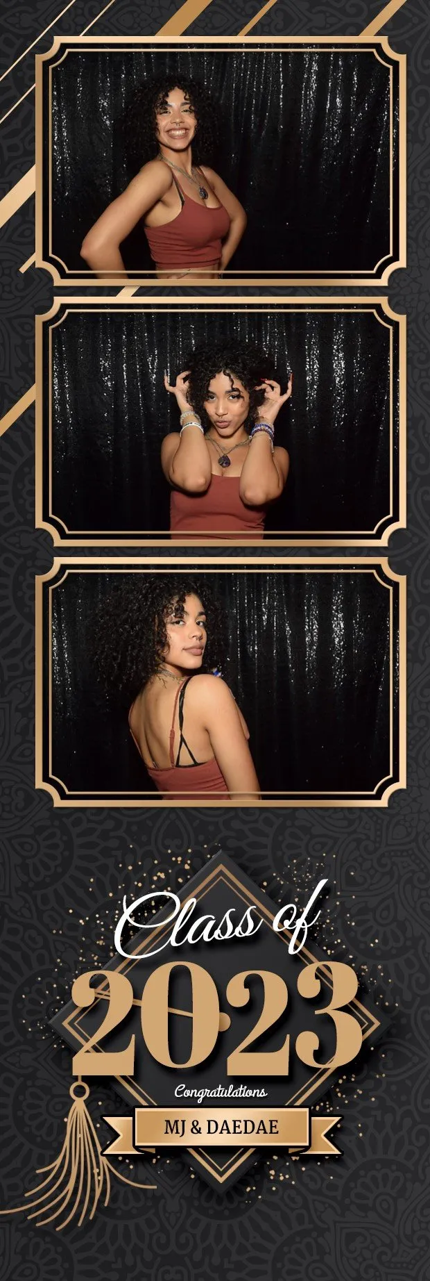 Printed DSLR photo strip from MJ and DaedAE's 2023 graduation party