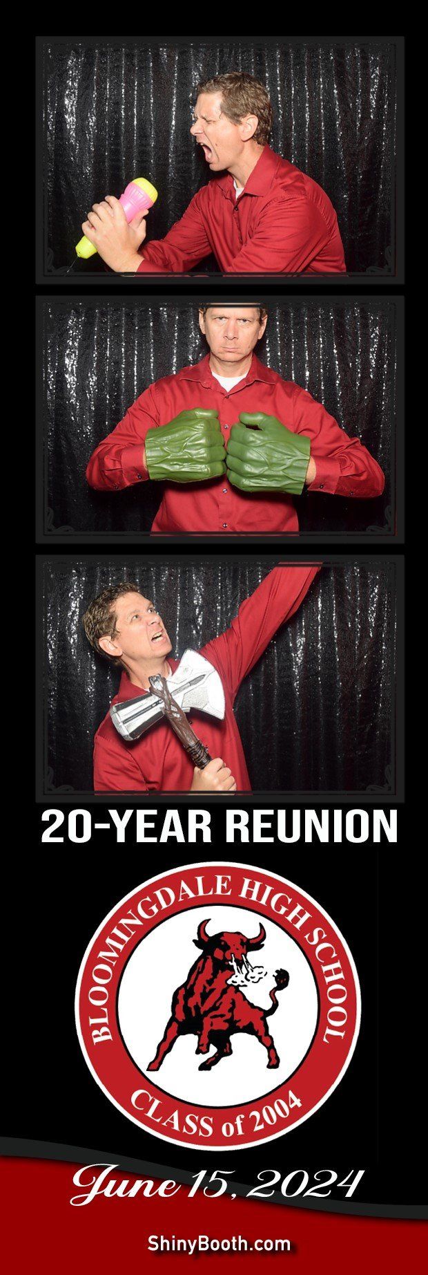 Sample photo strip template from a ShinyBooth event