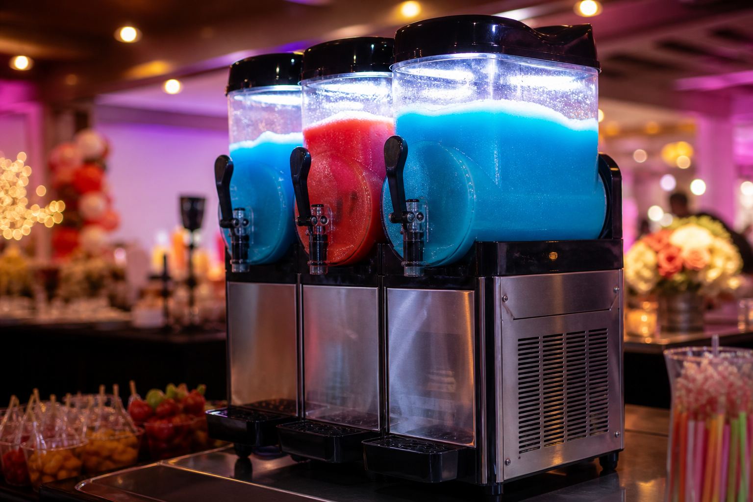 Three-bowl slushie machine